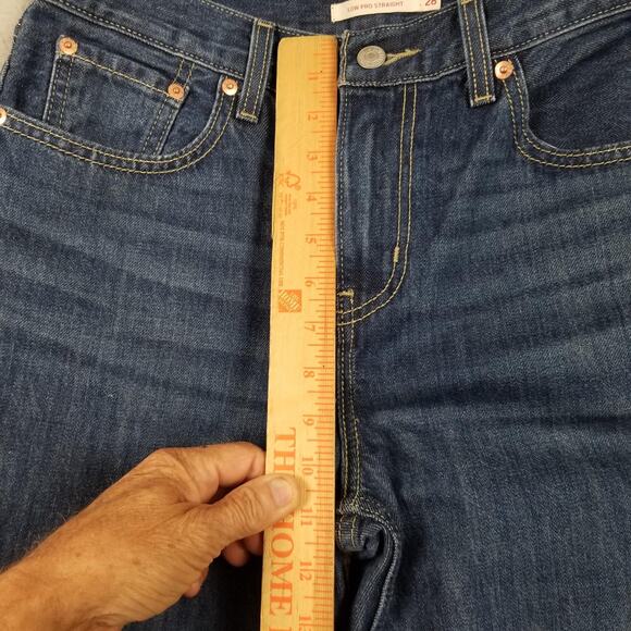 Levis Jeans Womens 28 Blue Low Pro Straight 100% Cotton Red Tab Denim Zip Fly - Picture 11 of 15